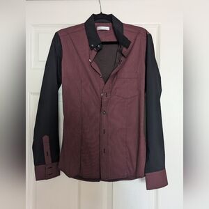 Cello Black and Red Casual Button Down Shirt Modern Style